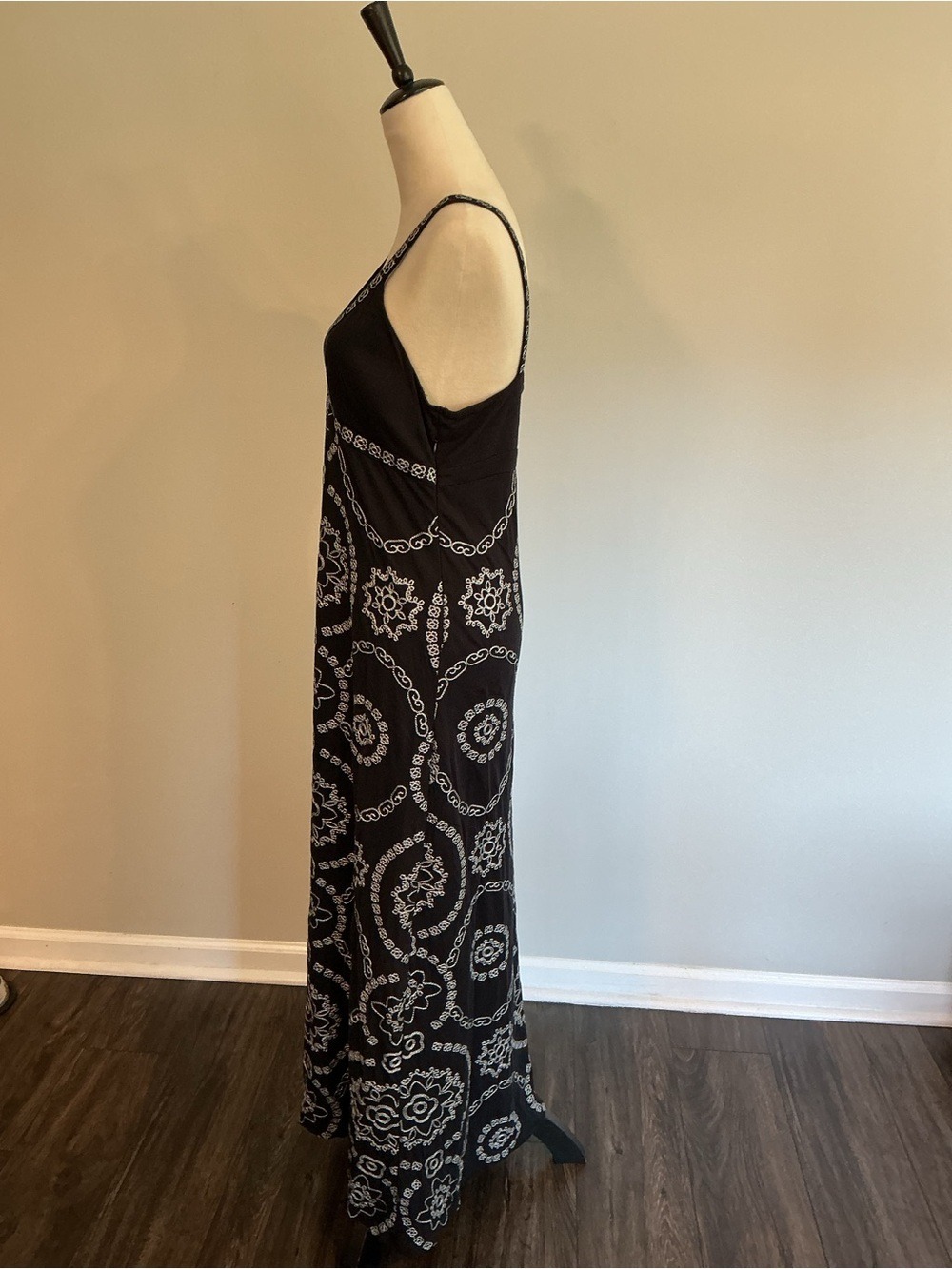 INC International Concepts Black Metallic Embroidered Maxi Dress - Picture 5 of 12